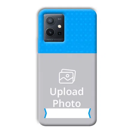 Sky Blue & White Customized Printed Back Case for Vivo Y75