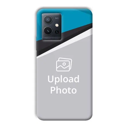 Blue Black Customized Printed Back Case for Vivo Y75