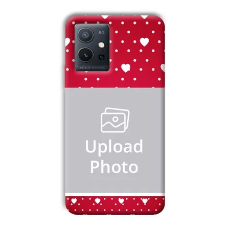White Hearts Customized Printed Back Case for Vivo Y75