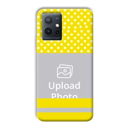 White & Yellow Customized Printed Back Case for Vivo Y75