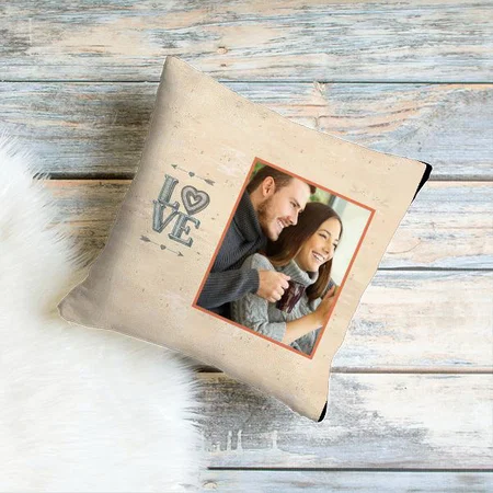 Love Couple Design Customized Photo Printed Cushion