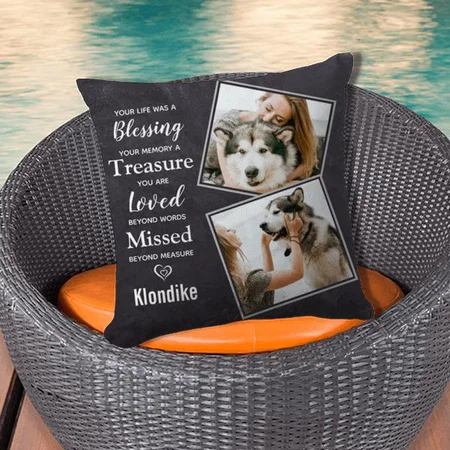 Pet Dog Memorial Sympathy Pet Loss Photo Customized Photo Printed Cushion
