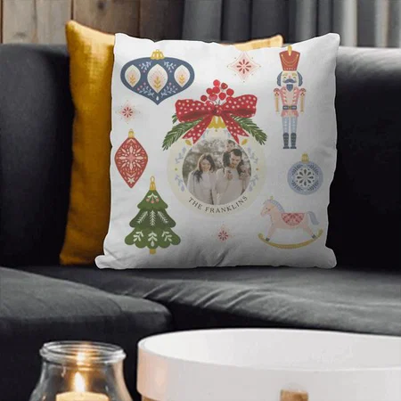 Colorful Christmas Photo Customized Photo Printed Cushion
