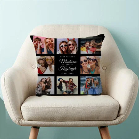Best Friends Modern Chic Instagram Photo Collage Customized Photo Printed Cushion