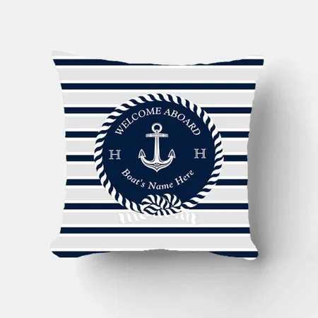 Welcome Aboard Design Customized Photo Printed Cushion