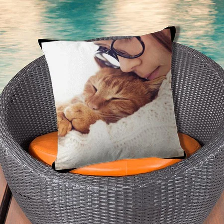 Black Photo Frame Customized Photo Printed Cushion