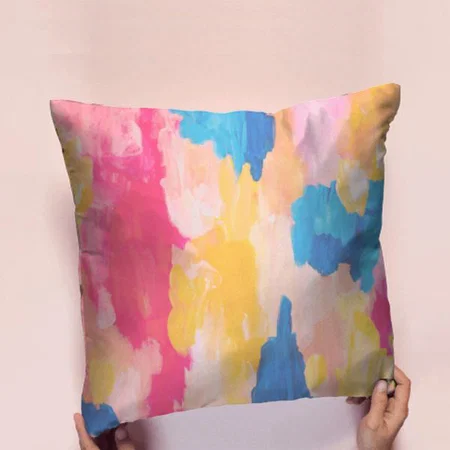 Water Color Stroke Customized Photo Printed Cushion
