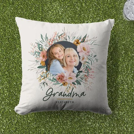 Flower Design Photo Frame  Customized Photo Printed Cushion