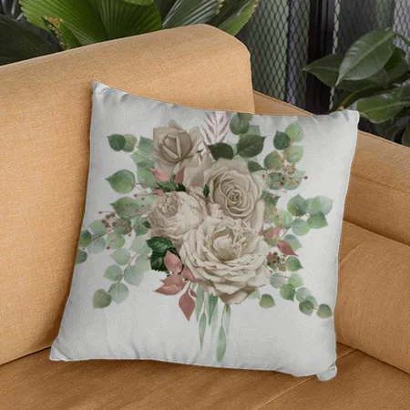 Floral Design Customized Photo Printed Cushion