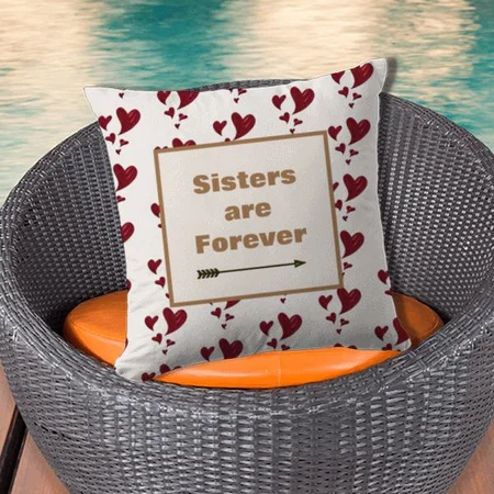 Sisters Are Forever Design Customized Photo Printed Cushion