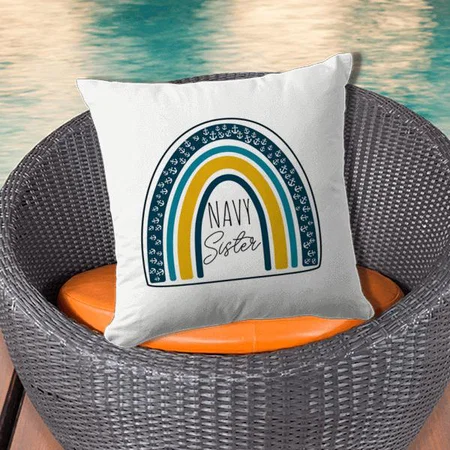 US Navy Sister Customized Photo Printed Cushion