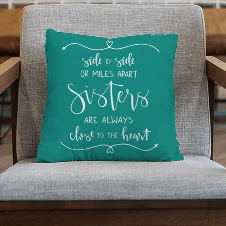 Sister Quote Customized Photo Printed Cushion