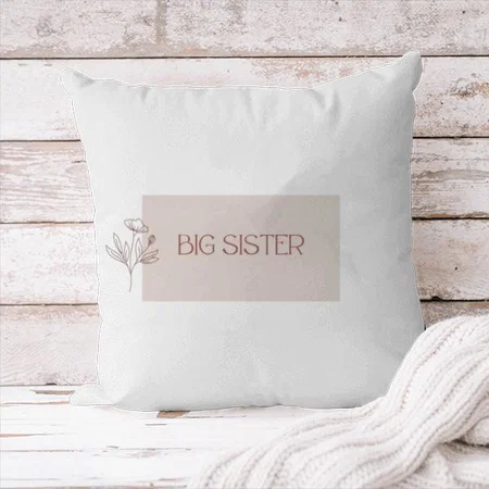 Sister with Flower Design Customized Photo Printed Cushion