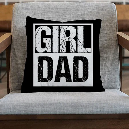 Girl Dad Design Customized Photo Printed Cushion