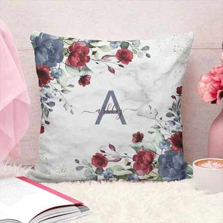 Flower Design Name  Customized Photo Printed Cushion