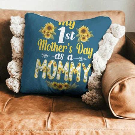 1st Mother's Day Customized Photo Printed Cushion