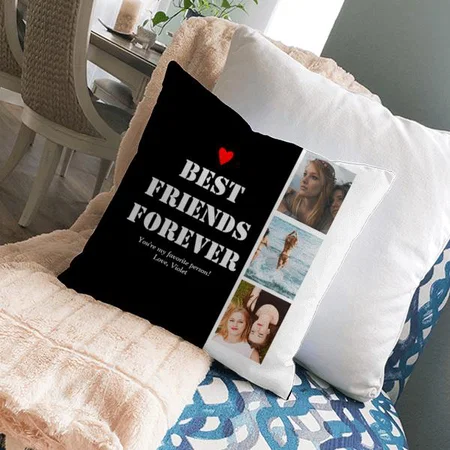 Best Friends Gift Customizable Photo Collage BFF Customized Photo Printed Cushion
