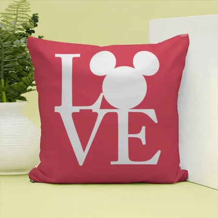 Mickey Love Design Customized Photo Printed Cushion