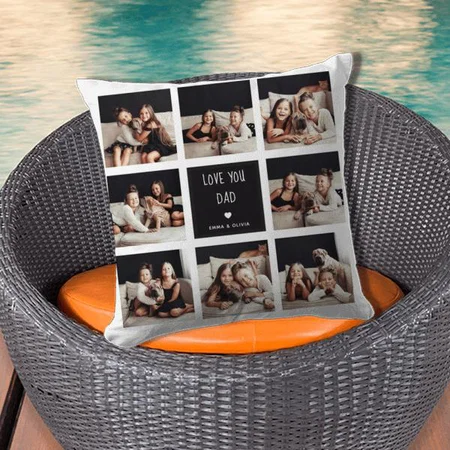 Love You Dad Photo Collage Customized Photo Printed Cushion