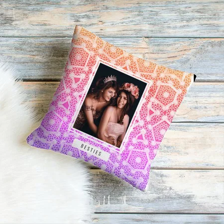 Besties Design Customized Photo Printed Cushion