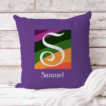 Monogram Initial Letter Customized Photo Printed Cushion