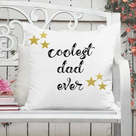 Coolest Dad Ever Customized Photo Printed Cushion