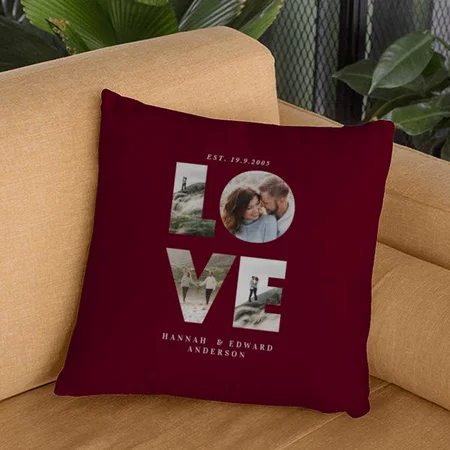 Love Design photo Collage Customized Photo Printed Cushion