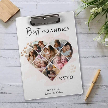 Heart Collage Customized Photo Printed Exam Board