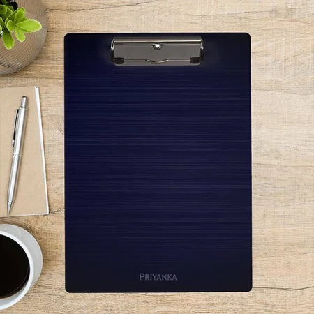 Elegant Blue Monogram Design Customized Photo Printed Exam Board