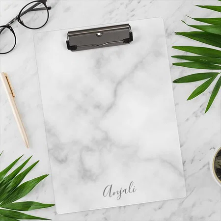 Modern White Marble Customized Photo Printed Exam Board