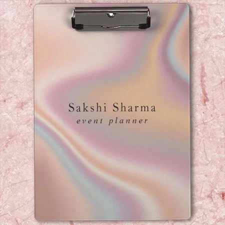 Elegant Modern Rose Gold Holographic Design Customized Photo Printed Exam Board