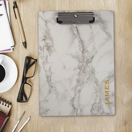 Modern Monogram Marble and Gold Design Customized Photo Printed Exam Board