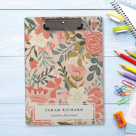 Floral Design Customized Photo Printed Exam Board