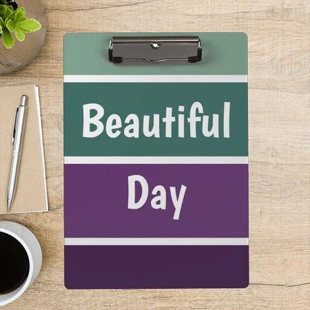 Green And Purple Stripes Customized Photo Printed Exam Board