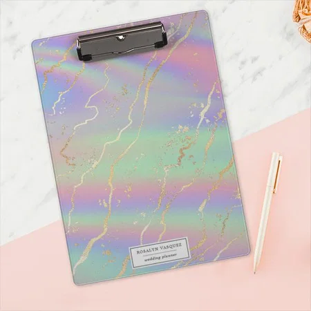 Holographic Monogram Design Customized Photo Printed Exam Board