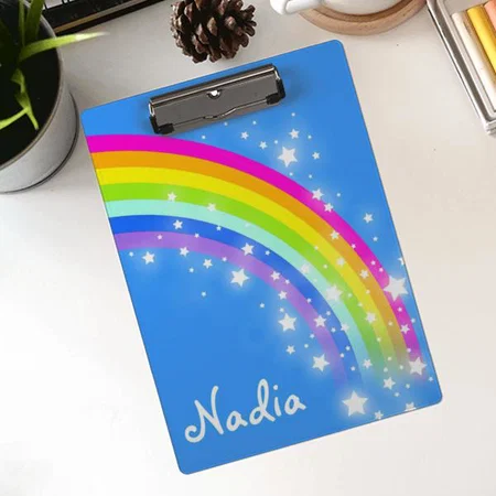 Blue sky Rainbow Stars Customized Photo Printed Exam Board