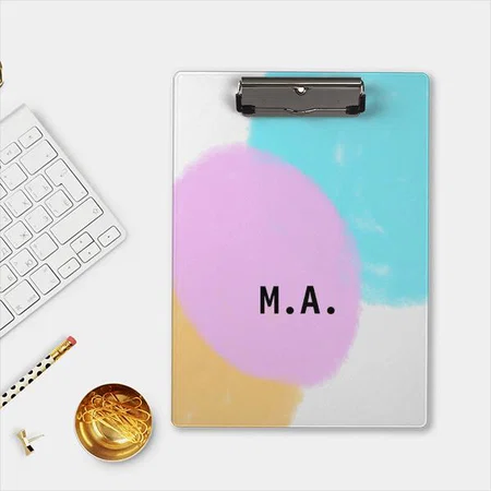 Watercolor Monogram Design Customized Photo Printed Exam Board