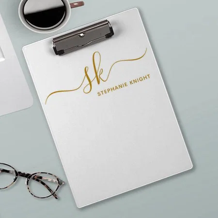 Monogrammed Gold Name Customized Photo Printed Exam Board
