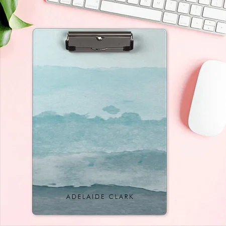 Abstract Watercolor Blue Sea Customized Photo Printed Exam Board