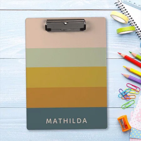 Retro Geometric Pastel Color Design Customized Photo Printed Exam Board