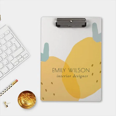 Elegant Cute Yellow Lemon Fruity Customized Photo Printed Exam Board