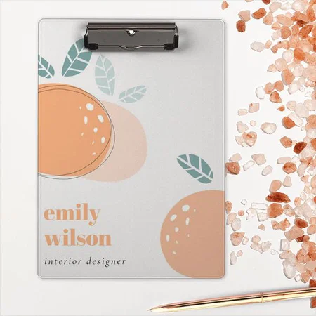 Elegant Cute Orange Abstract Bold Fruity Customized Photo Printed Exam Board