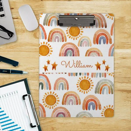 Modern Boho Rainbow Customized Photo Printed Exam Board