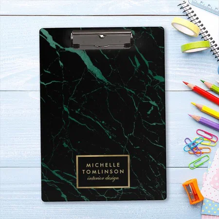 Black and Green Marble Design Customized Photo Printed Exam Board