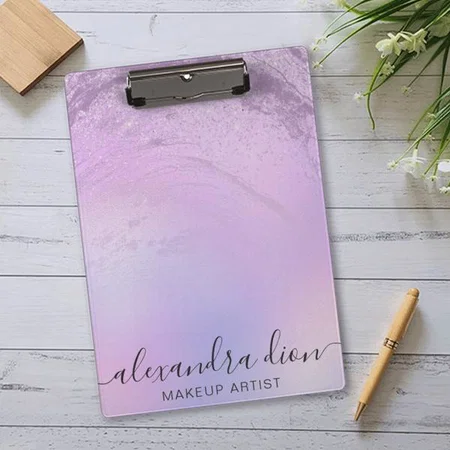 Elegant Ombre  Glitter Marble Customized Photo Printed Exam Board