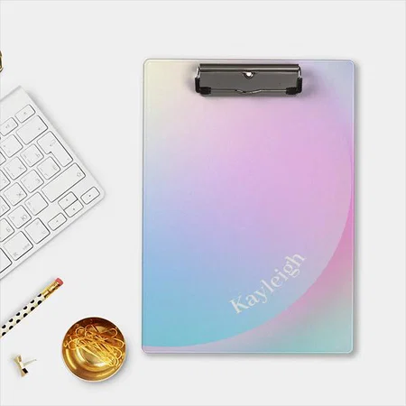 Soft Pastel Rainbow Gradient Shape Customized Photo Printed Exam Board
