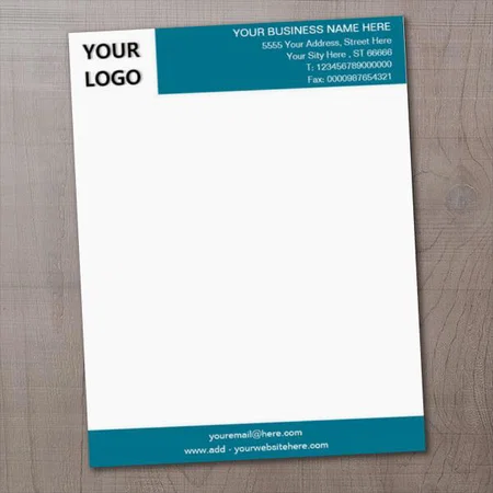 Modern Blue Colour Customized Printed Letterheads