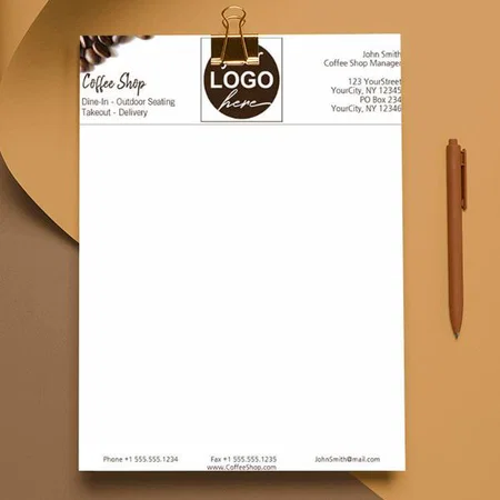 Coffee Rustic Beans Customized Printed Letterheads