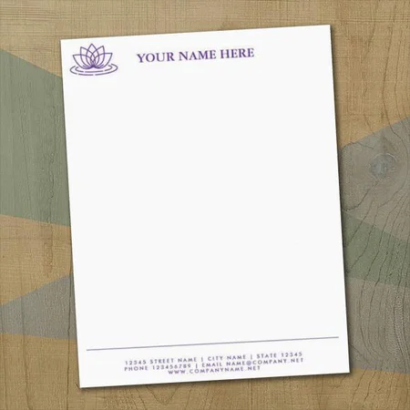 Modern Purpel Customized Printed Letterheads
