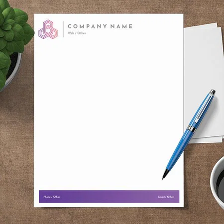 Professional Pink,Purple Customized Printed Letterheads